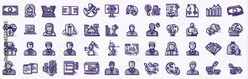 Vector silhouette icon set of cutlery alphabet with seamless pattern design