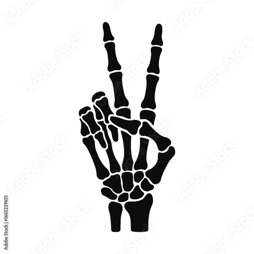 Skeletal Hand Gesture of Peace and Unity A Macabre Yet Hopeful Symbol
