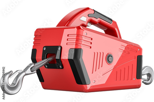 Картината върху платно Portable Electric Winch with Steel Cable, transparent background