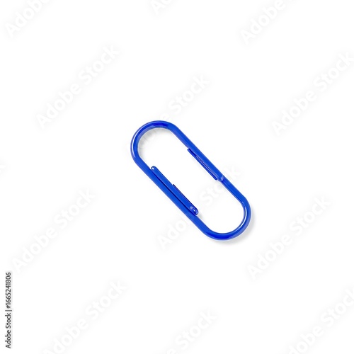 Wallpaper Mural Illustration of a single blue paperclip lying on a white background, isolated Torontodigital.ca