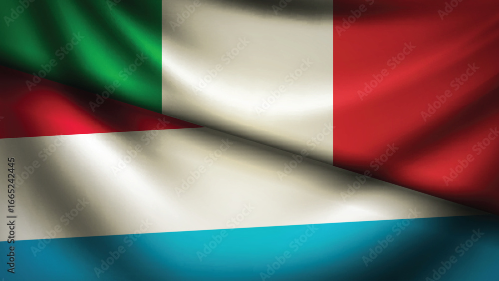 Obraz premium luxombourg and italy flag fusion design