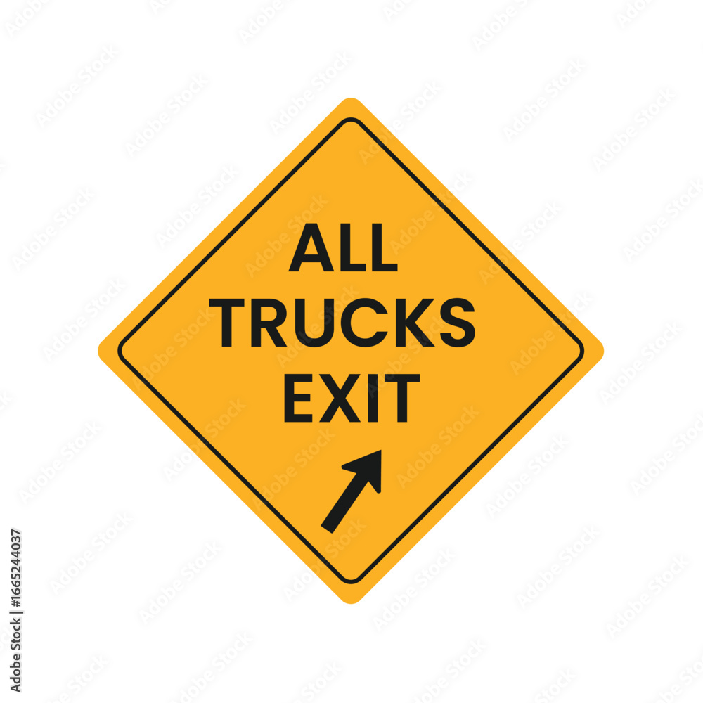 All Trucks Exit Road Sign All Trucks Exit Road Sign