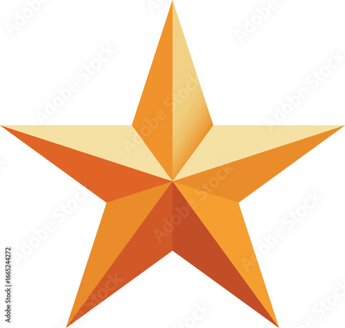 Gold star. Golden Christmas star isolated on white background. Nice illustration of a 3d look Gold star on white background. Star vector collection.	