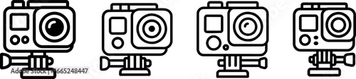 Action camera outline vector