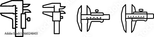 Caliper measuring tool outline vector