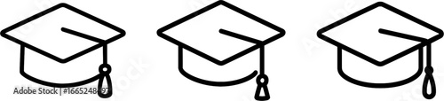 Graduation cap outline vector
