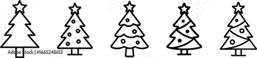 Christmas tree outline vector