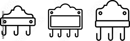 Key holder wall mount outline vector