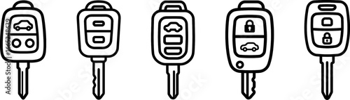 Modern car key fob outline vector