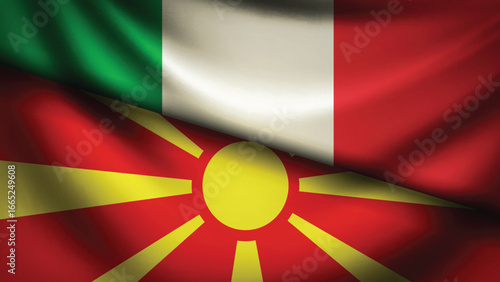 macedonia and italy flag fusion design
