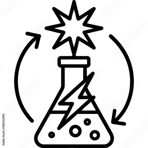 Catalyst spark change agent outline vector