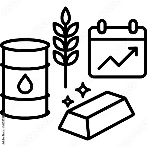 Commodity futures outline vector