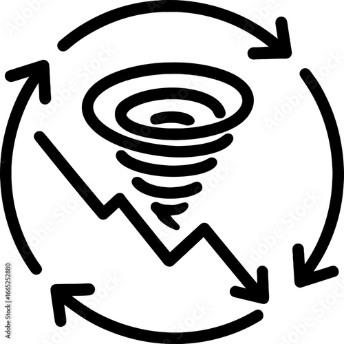Vicious cycle negative loop outline vector