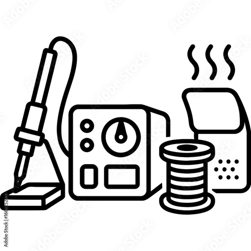 Soldering station outline vector