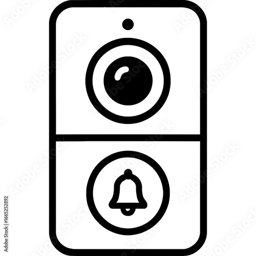 Smart doorbell camera outline vector