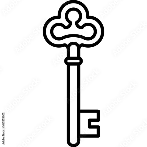 Mortise key outline vector