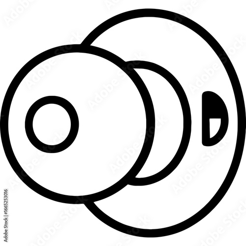 Door knob lock privacy button outline vector