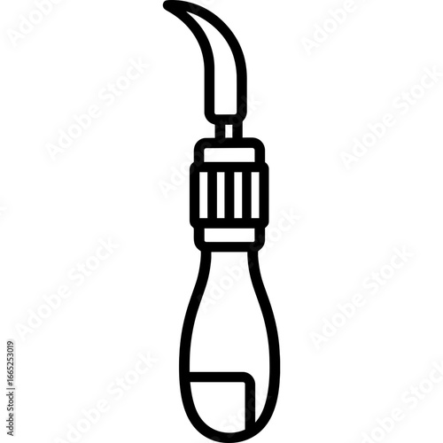 Leather cutting knife outline vector