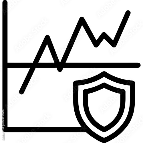 Stop loss order outline vector
