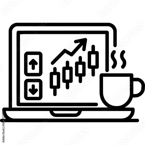 Day trading setup outline vector
