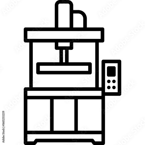 Waste compactor outline vector