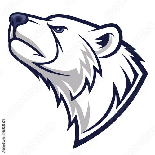 Polar Bear Mascot Logo Vector, Arctic Esports Head Icon Transparent