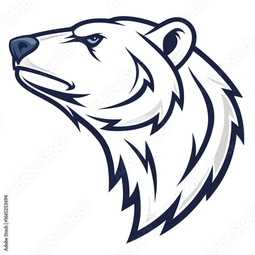 Polar Bear Mascot Logo Vector, Arctic Esports Head Icon Transparent