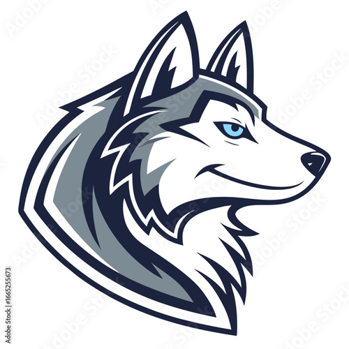 Husky Dog Mascot Logo Vector, Siberian Esports Head Icon Transparent