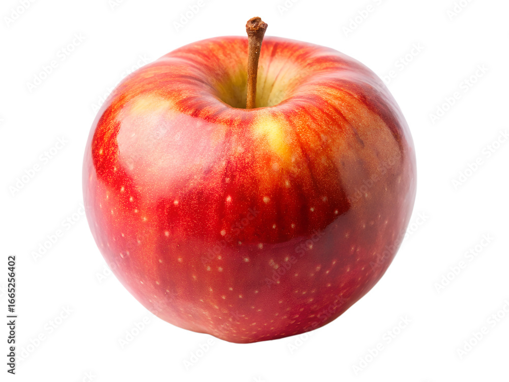 A single vibrant red apple with a stem against a black background A single vibrant red apple with a stem against a black background
