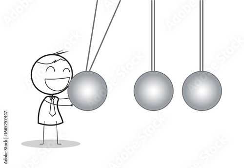 Stick Man as Businessman or Worker vector IIlustration with All condition at Jobs