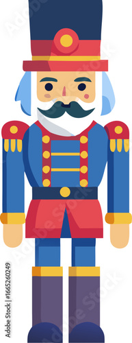 Traditional nutcracker soldier toy illustration isolated on white background isolated on transparent background