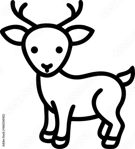 Cute baby reindeer with small antlers illustration isolated on white background isolated on transparent background