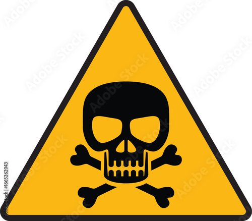 Chemical Toxicity Warning Icon – Hazardous Material Sign for Industrial Safety Isloated On White Background
