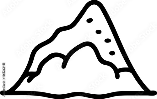 Snow covered hill landscape vector illustration isolated on white background isolated on transparent background