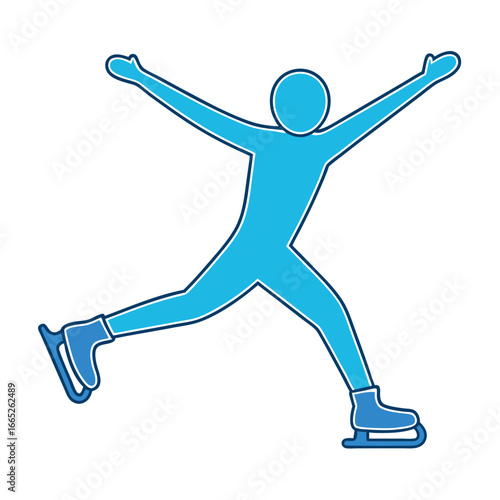 Dynamic ice skater performing a figure skating move isolated on white background isolated on transparent background