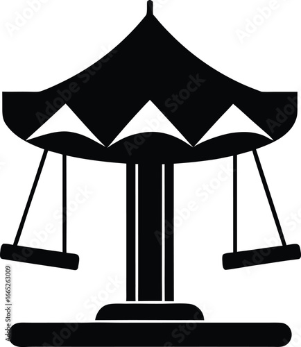Summer Carnival rocket ride Icon on white background