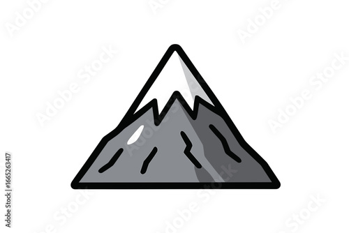 Vector Illustration of Snowy Mountain Icon