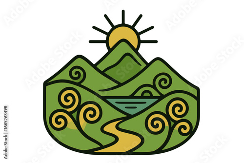 Vector Illustration of Celtic Land Icon
