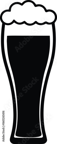 glass of beer with foam silhouette icon