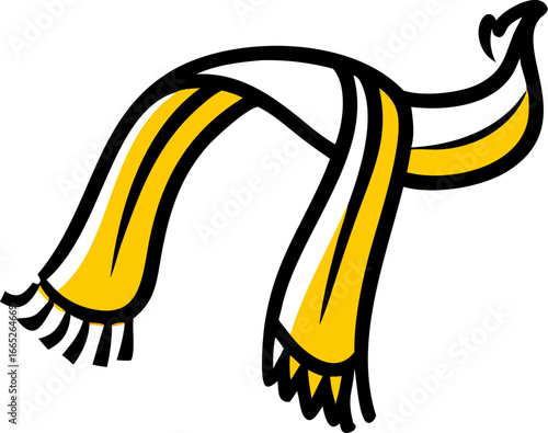 Long woven scarf with decorative tassels isolated on white background isolated on transparent background