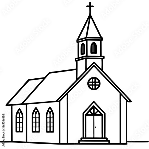 church in the fog