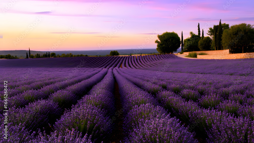 Obraz premium Lavender Field at Sunset