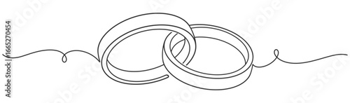 Wedding ring line art vector illustration