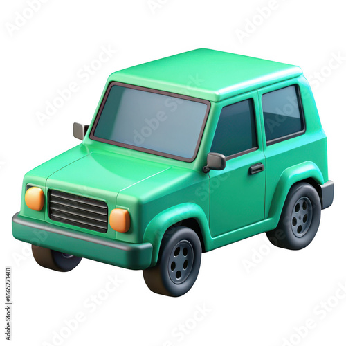 3d green compact suv offroad vehicle with rugged design transparent background