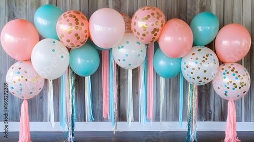 Pastel Pink Blue Balloons Party Decor Background