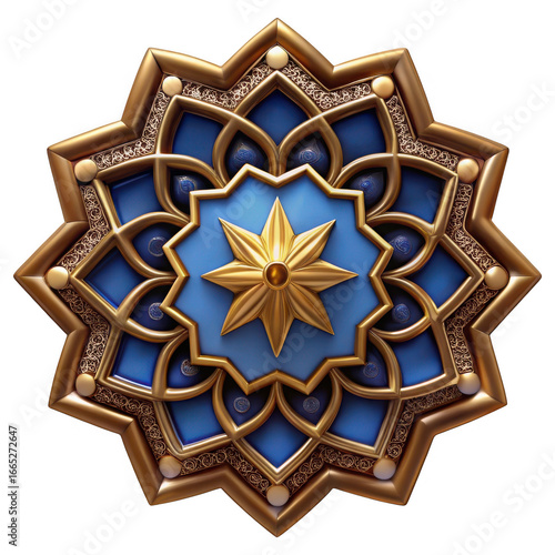 3d intricate geometric mandala ornament isolated on transparent background