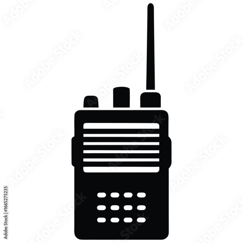 Black silhouette of a walkie talkie radio communication