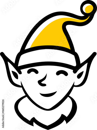 Charming christmas elf character with a pointy hat isolated on white background isolated on transparent background