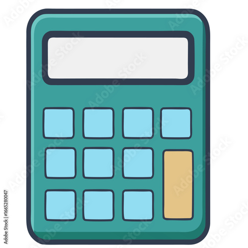 Digital smart calculator app icon with a black square button symbol on a web screen