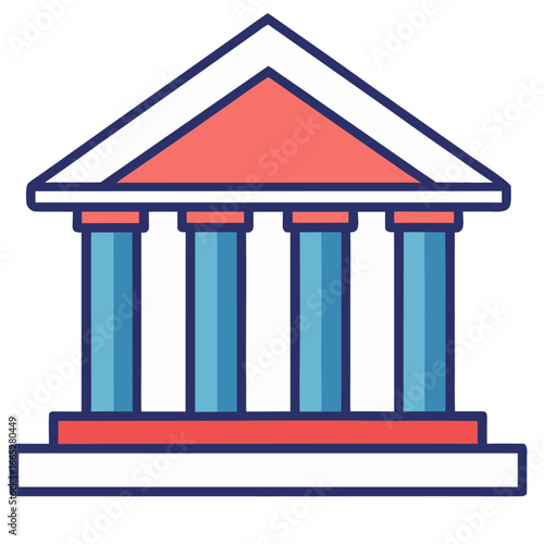 Vector illustration of a Greek column, a symbol of ancient architecture and finance